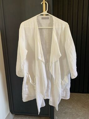 Pistache Italy 100% Linen Open Cardi